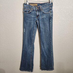Jean Paul Damage Jeans Womens 26 Bootcut Italian Denim Distressed Raw Hem USA
